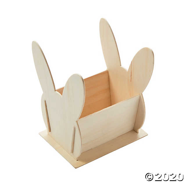 wooden bunny basket