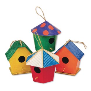 colorful bird houses