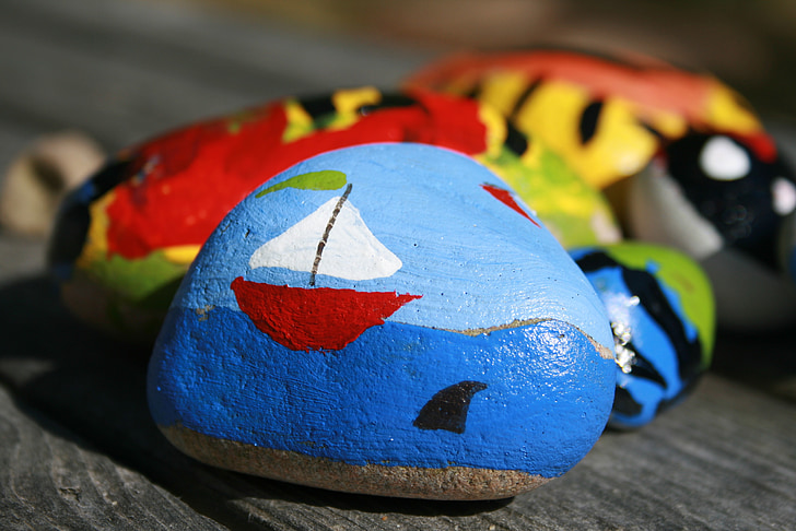 colorfully painted rocks