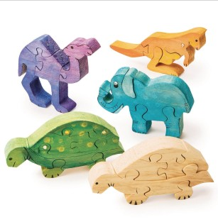 colorful wooden animal puzzles