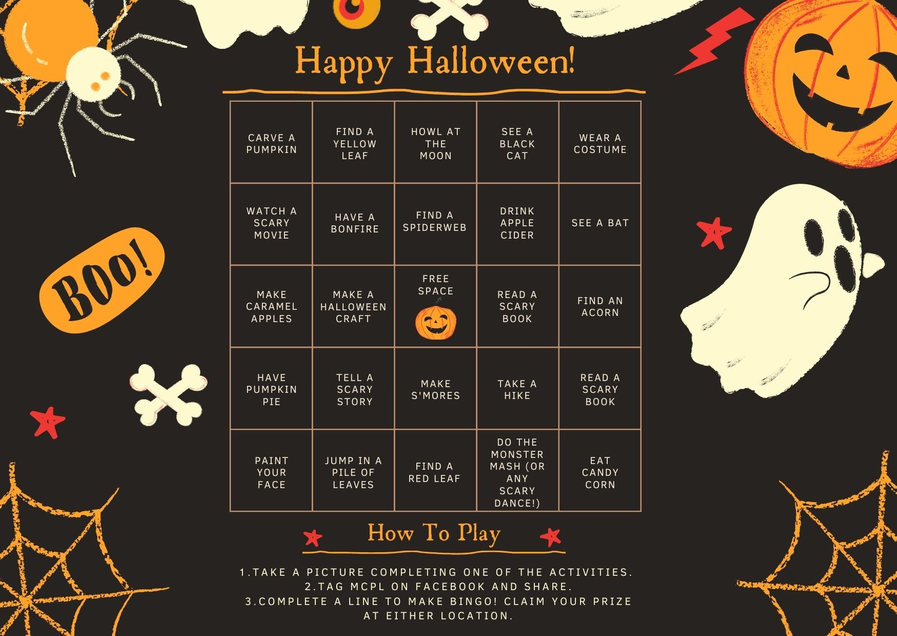 halloween bingo card