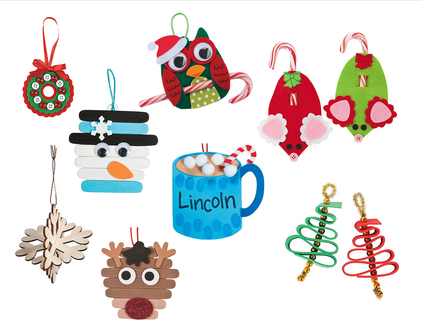 assorted Christmas ornaments