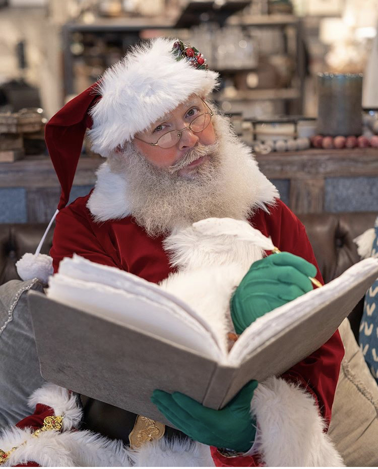 Santa reading his list and checking it twice