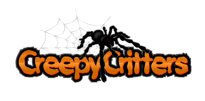 creepy critters logo with spider