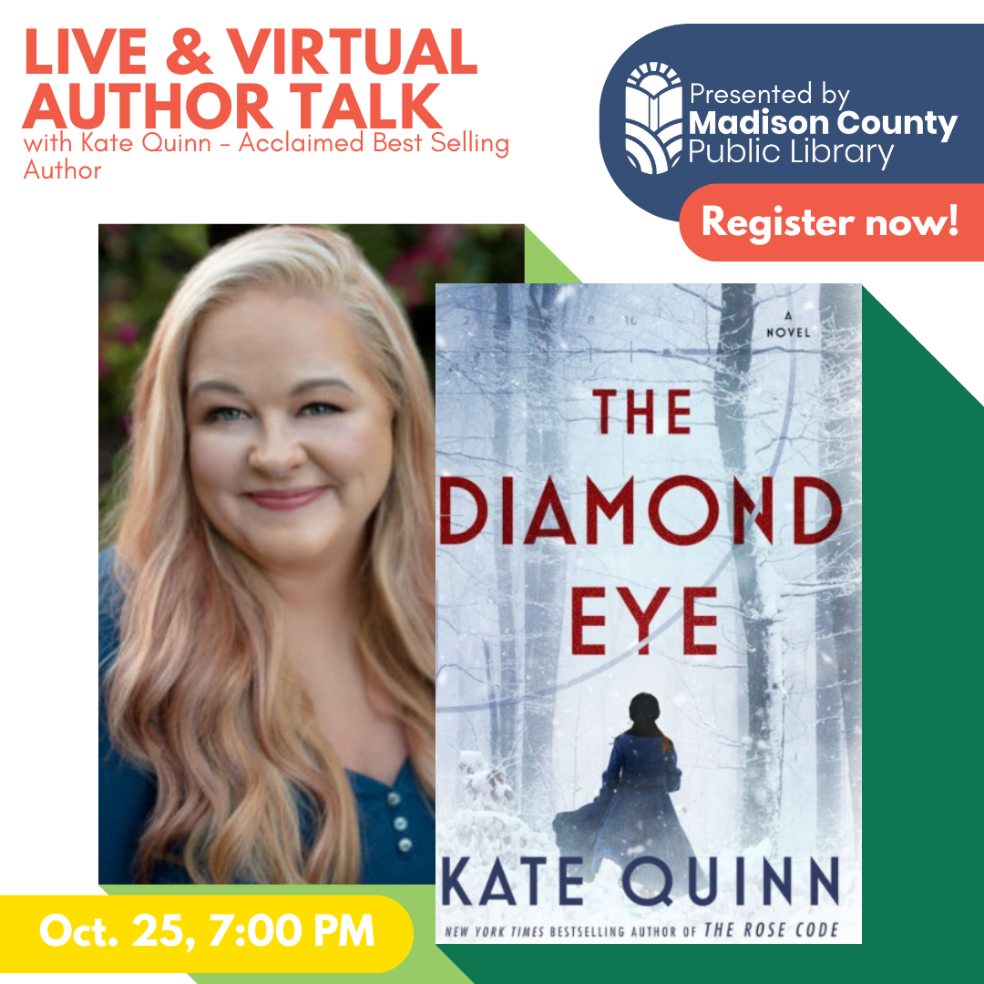 The Diamond Eye: Author Talk with Kate Quinn - Live & Virtual