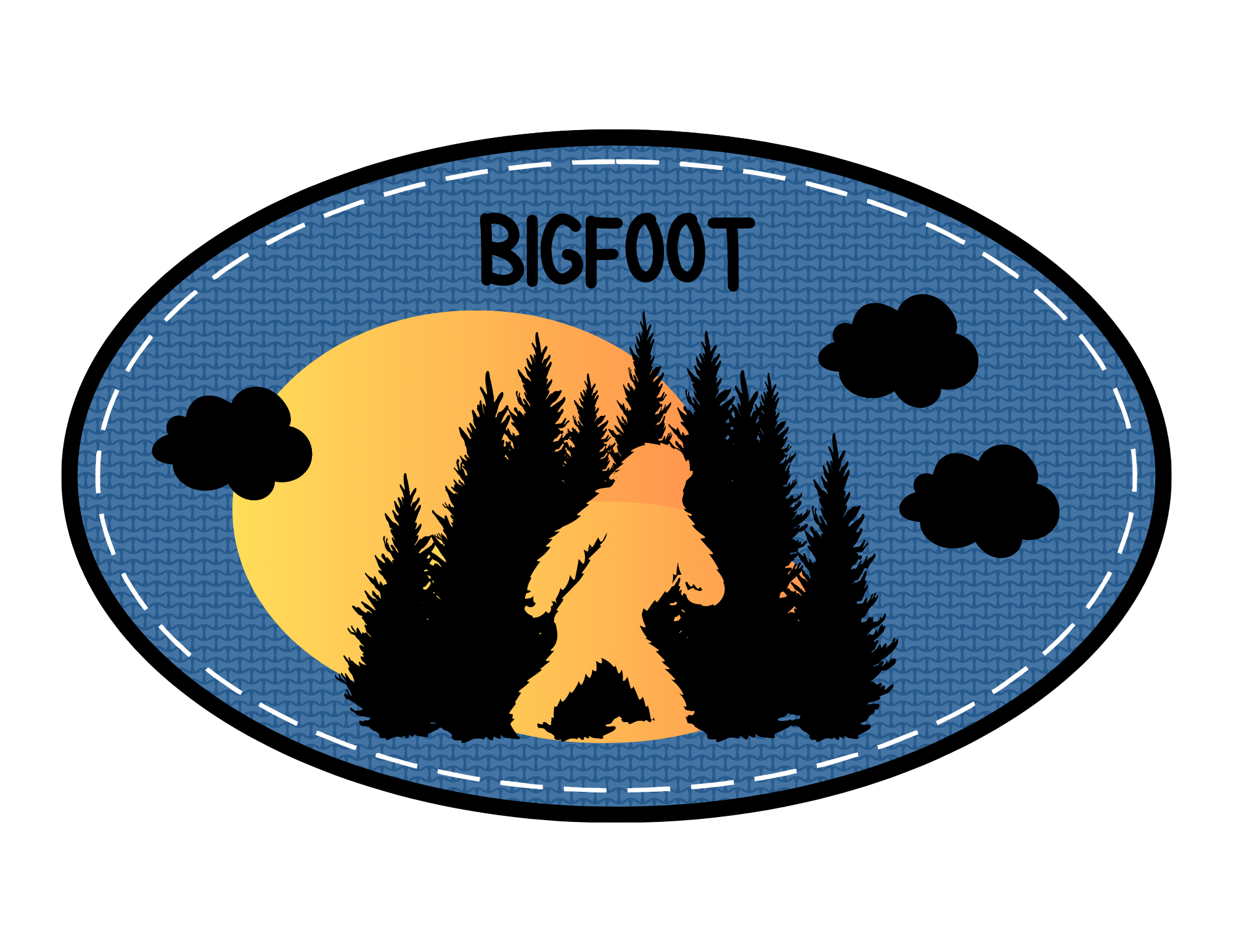 Image of bigfoot iron-on patch