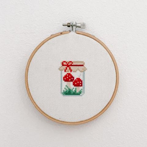 mushroom cross stitch