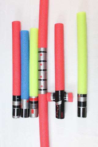 assorted pool noodle light sabers