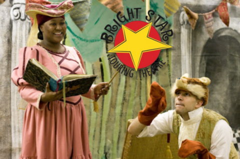 Bright Star Touring Theater logo with actors performing Aesop's Fables
