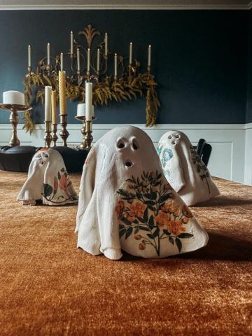 Floral Air Dry Clay Ghosts