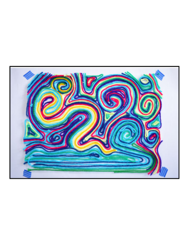 Image of yarn art on a canvas