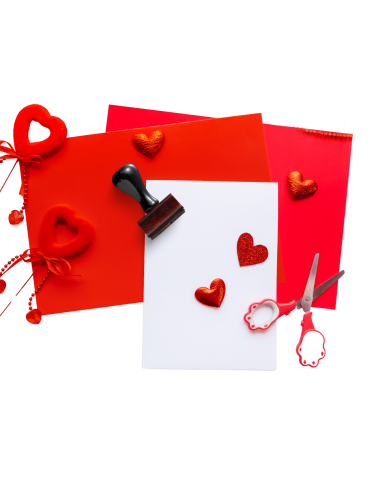 Image of construction paper and stamps