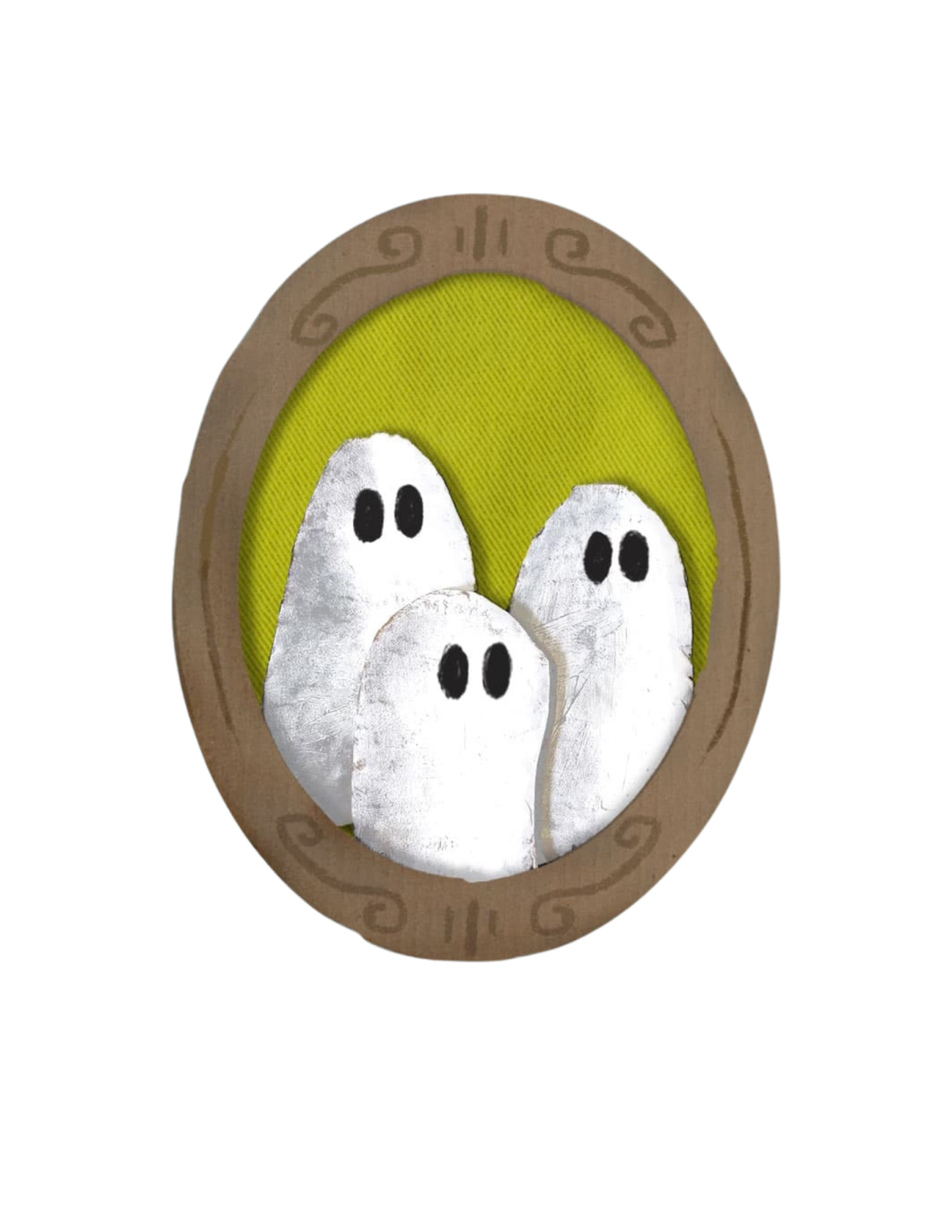 image of cardboard ghost family portrait