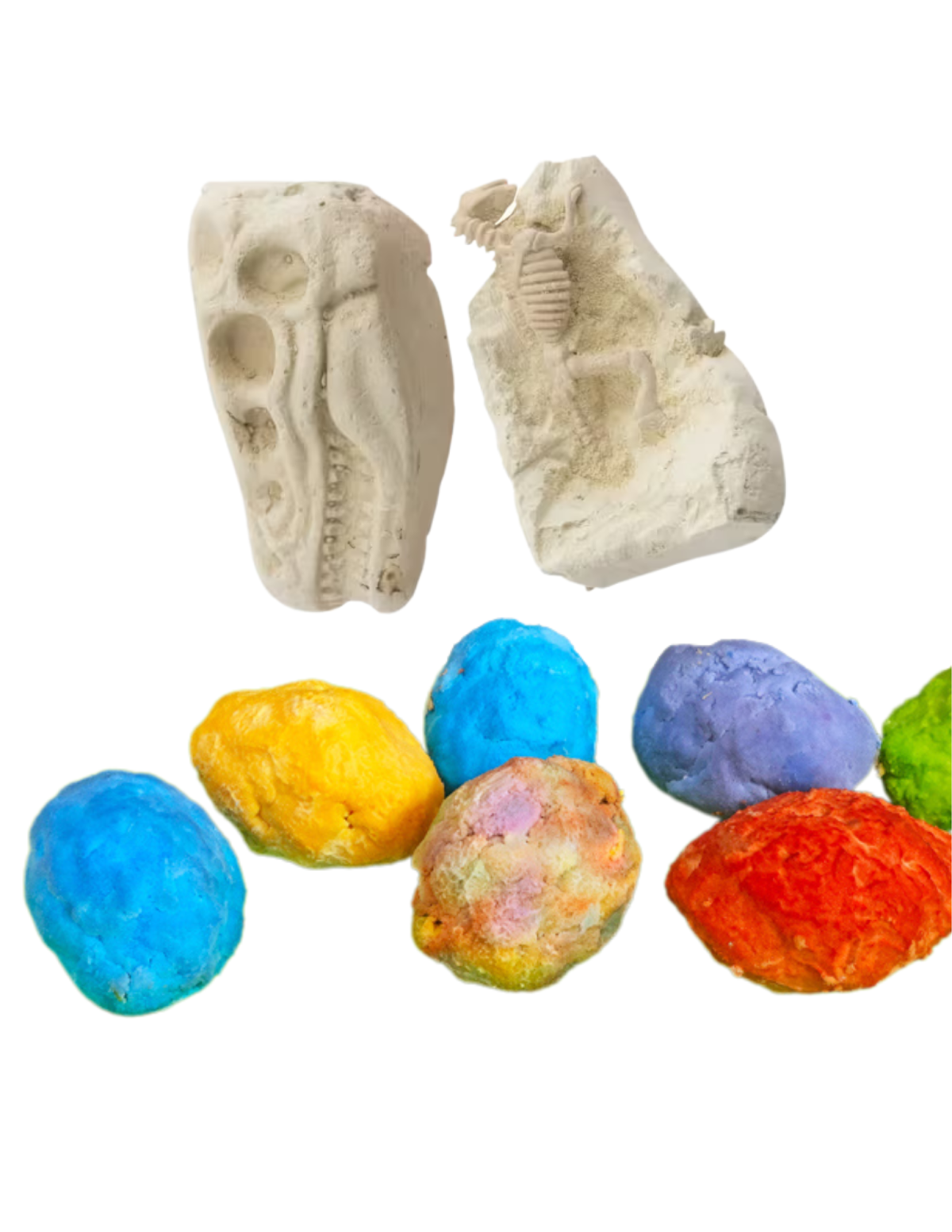 Image of dinosaur eggs and excavation kits