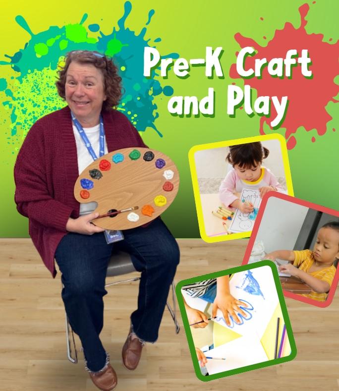 Barb sitting on a chair holding a paint pallet 